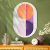 Cirkels - Abstract - Paars Wandcirkel Ovaal Glas middel -sfeer2