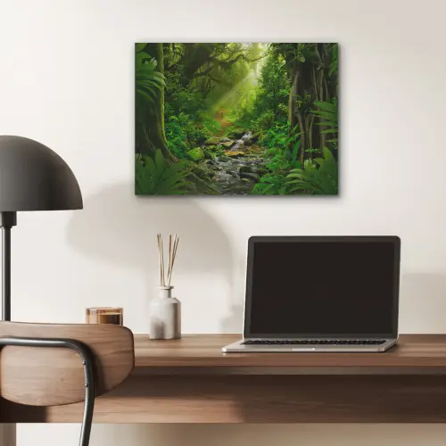 Jungle - Water - Bladeren - Zon - Natuur PET vilt klein -sfeer5