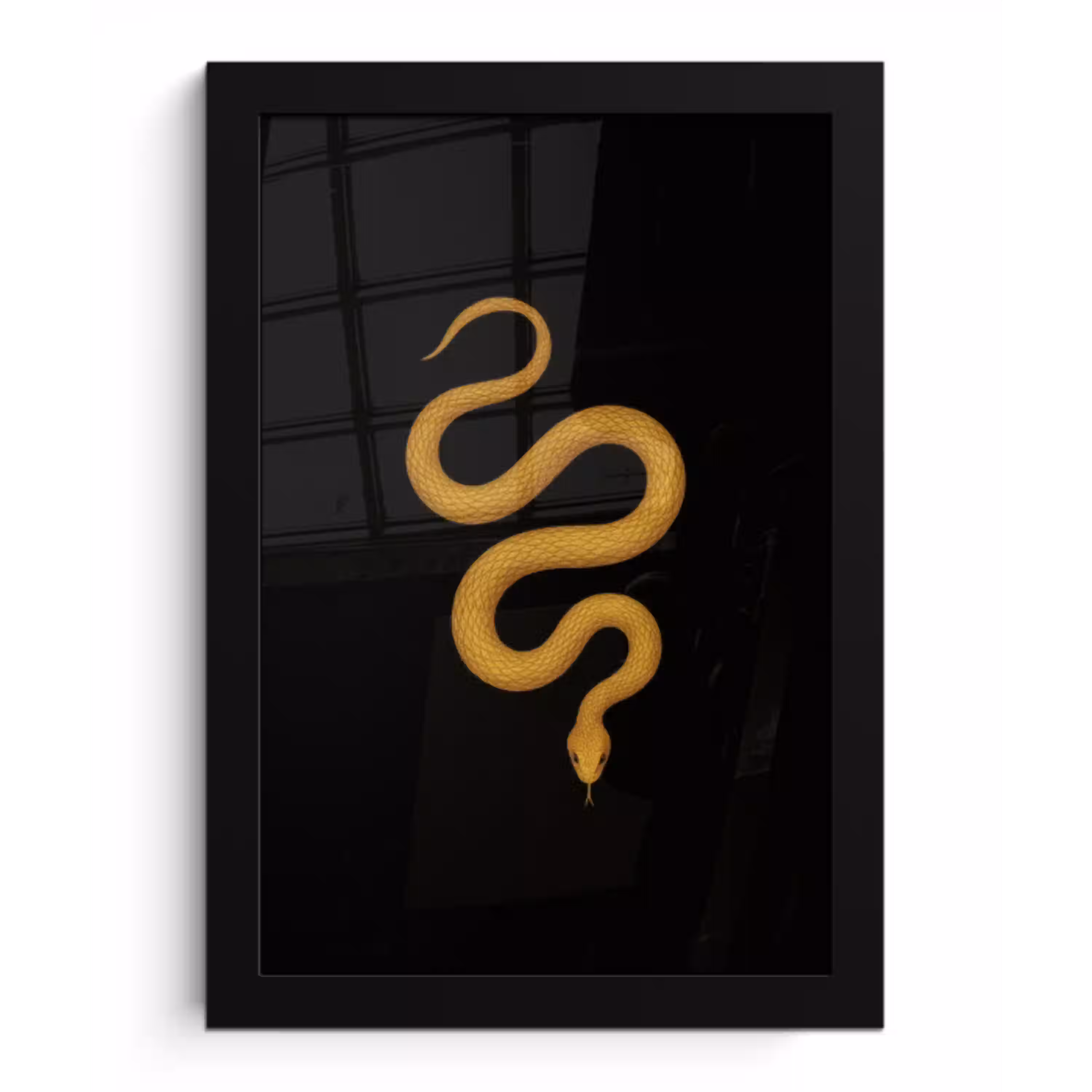 Slang - Minimalistisch - Goud fotolijst zwart zonder passe partout klein -3d