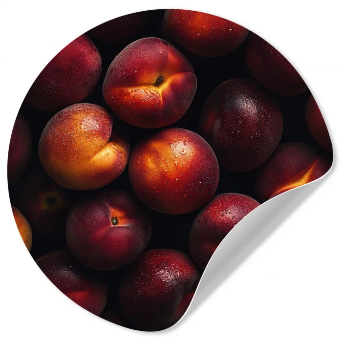 Fruit - Close up - Nectarines Wandcirkel behangsticker klein -3d