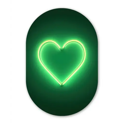 Neon - Groen - Licht Wandcirkel Ovaal Glas middel -3d