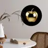 Appel - Goud - Chrome - Zwart Wandcirkel behangsticker klein -sfeer3