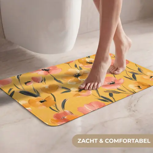 Bloemen - Geschilderd - Geel WCmat klein -USP_ZachtNL