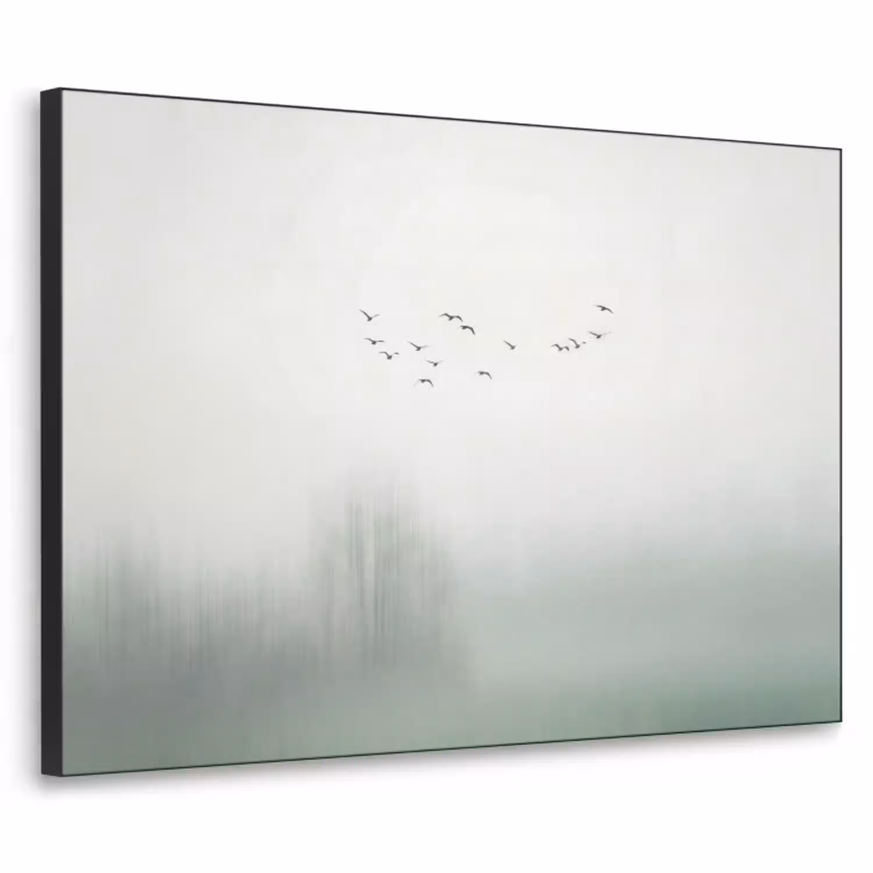 Vogel - Vlucht - Natuur - Minimalistisch Textielframe zwart klein -3d