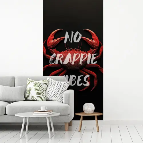 Krab - Rood - Tekst - Zwart fotobehang vinyl groot -woonkamer
