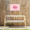 No rain no flowers - Bloem - Roze Tuinposter op houten frame 2 cm dik klein -sfeer4