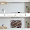 Gepolijst - Kiezel - Warm keuken achterwand spatscherm klein 900 -voor_na_NL