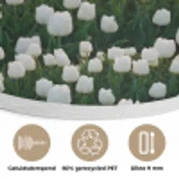 Tulpen - Landschap - Wit Akoestische PET Vilt - Rond klein -closeup_NL