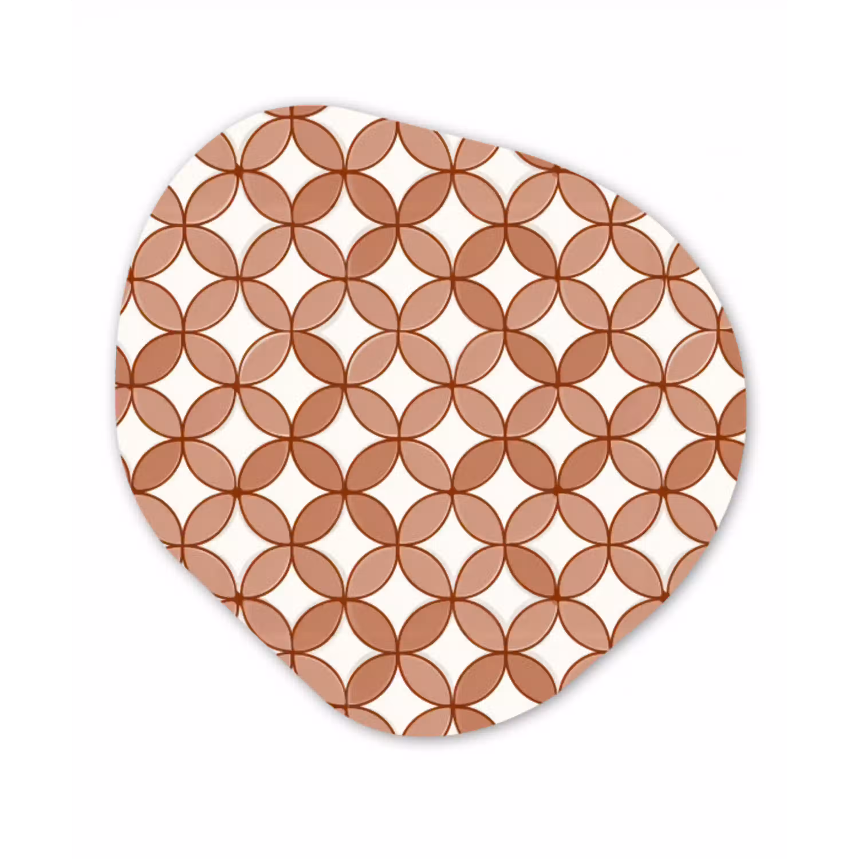 Geometrisch - Cirkels - Modern - Terracotta Wandcirkel Organisch Forex 3mm klein 629 -3d