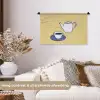 Theepot - Kopje - Beige - Illustratie Wandkleed katoen klein -sfeer1