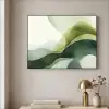 Golven - Abstract - Lichtgroen - Sierlijk Textielframe zwart klein -sfeer2