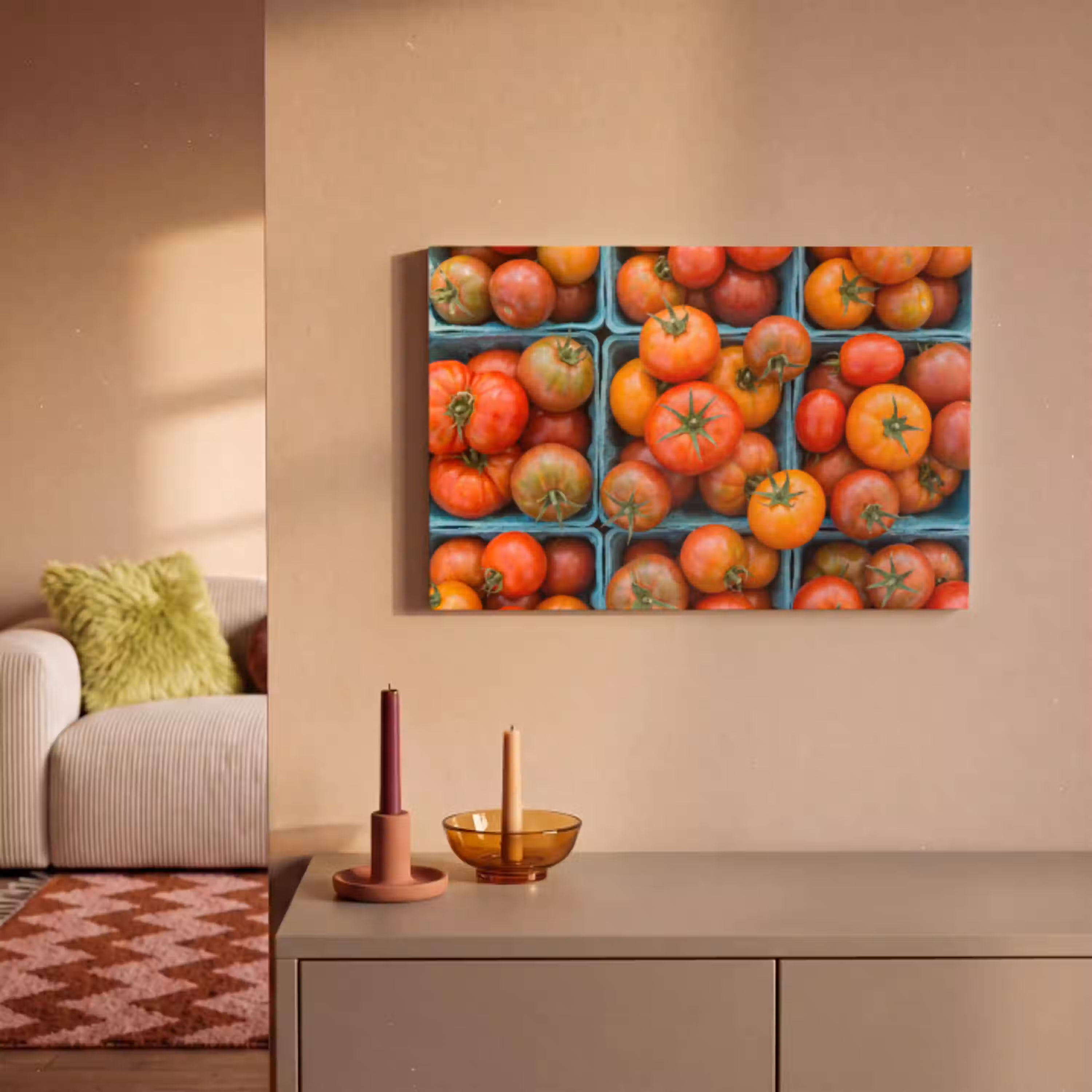 Tomaten - Eten - Kleurrijk canvas 2cm klein -sfeer1