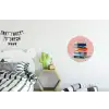 Boeken - Stapel - Kleurrijk Wandcirkel aluminium klein -kinderkamer