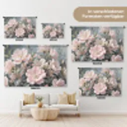 Rozen - Illustratie - Roze Wandkleed katoen klein -tsfeer8_DE
