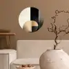 Vormen - Modern - Zwart Wandcirkel behangsticker klein -sfeer1