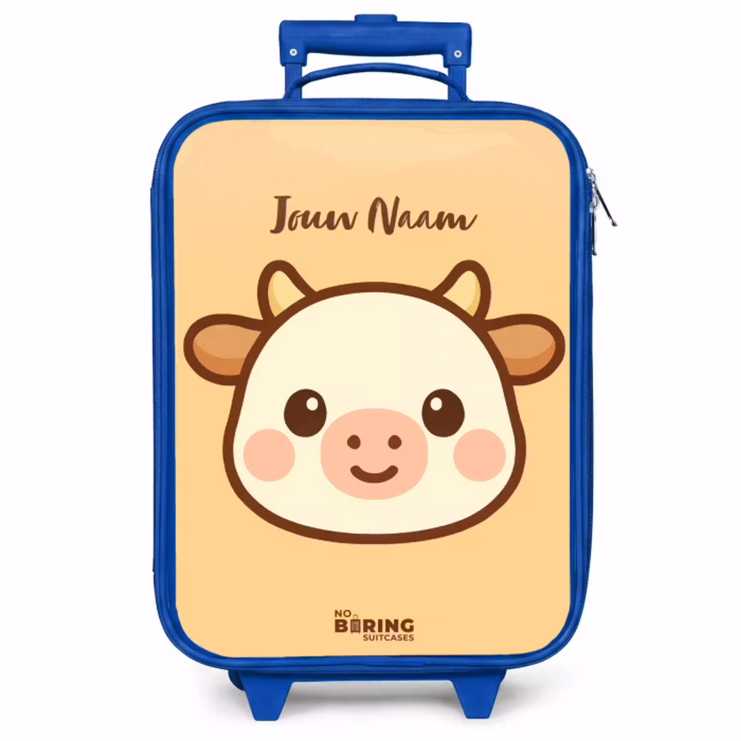 Kawai - Koe - Bruin Kinderkoffer - Blauw klein -zzz_website3d