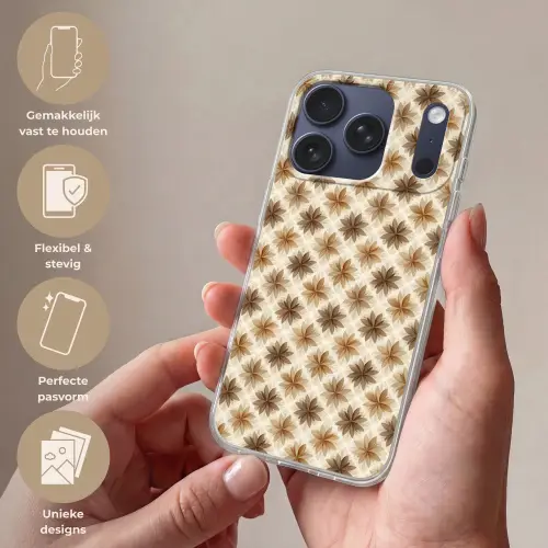 Geografisch - Patroon - Bruin Telefoonhoesje iPhone 17 Pro klein 878 -sfeer3_NL