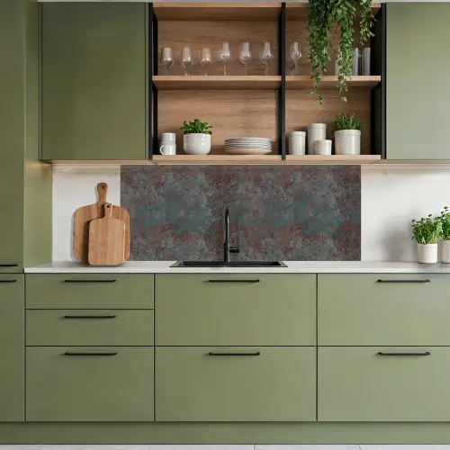 Blauw - Grijs - Roest - Patroon keuken achterwand 2 middel 871 -sfeer3