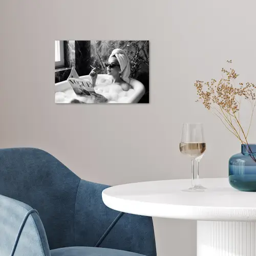 Relaxt - Bad - Zwart - Wit poster papier klein -sfeer3