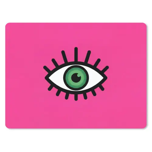 Minimalistisch - Oog - Roze muismat rubber klein -3d