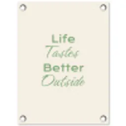 Tekst - Sierlijk - Letters - Groen tuinposter los doek klein -3d