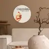 Cupcake - Zoet - Kers Wandcirkel kunststof plaat 5mm dik klein -sfeer1