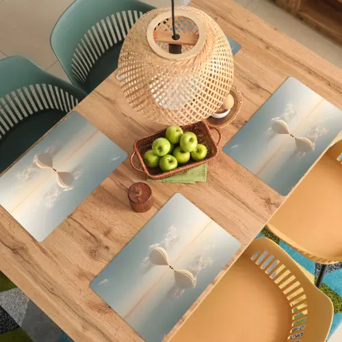 Luchtballon - Wolken - Water - Blauw Placemat vinyl groot -zzsfeer5_Kitchenyeah-website