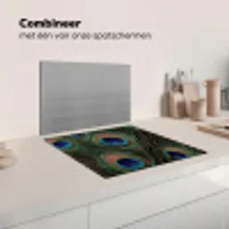 Pauwenveren - Klassiek - Groen Inductie beschermer vinyl 3mm middel -wsfeer7_website