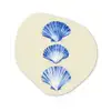 Schelpen - Blauw - Beige Wandcirkel Organisch Forex 3mm klein -3d