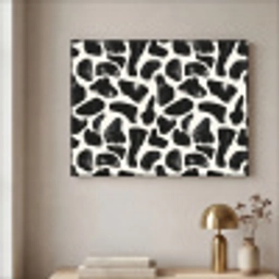 Dierenpatroon - Vlekken - Zwart - Wit Textielframe zwart klein 947 -sfeer2