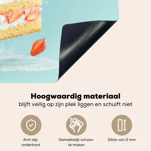 Slagroom - Taart - Blauw - Eten Inductie beschemer met haakjes klein -ky-onderkant-nl