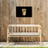 Friet - Goud - Chrome - Eten Tuinposter op houten frame 2 cm dik klein -sfeer4
