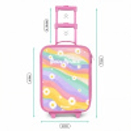 Madeliefjes op regenboogachtergrond Kinderkoffer - Roze klein -productfoto_formaten