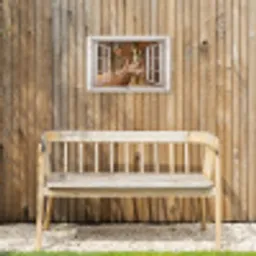 Hert - Dier - Bos - Herfst - Hertenkop - Bruin - Doorkijk Tuinposter op houten frame 2 cm dik klein -sfeer4