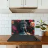 Boeddha - Bloemen - Buddha - Beeld - Kunst keuken achterwand spatscherm klein -sfeer2