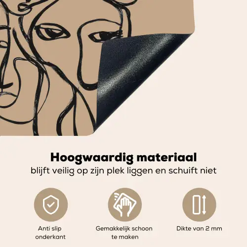 Gezichtenzee - Lijntekening - Abstract Inductie beschemer met haakjes middel -ky-onderkant-nl