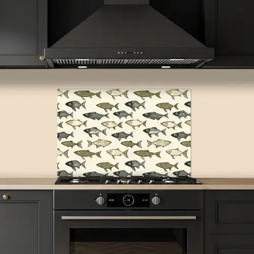 Vissen - Klassiek - Groen keuken achterwand spatscherm klein 900 -sfeer1
