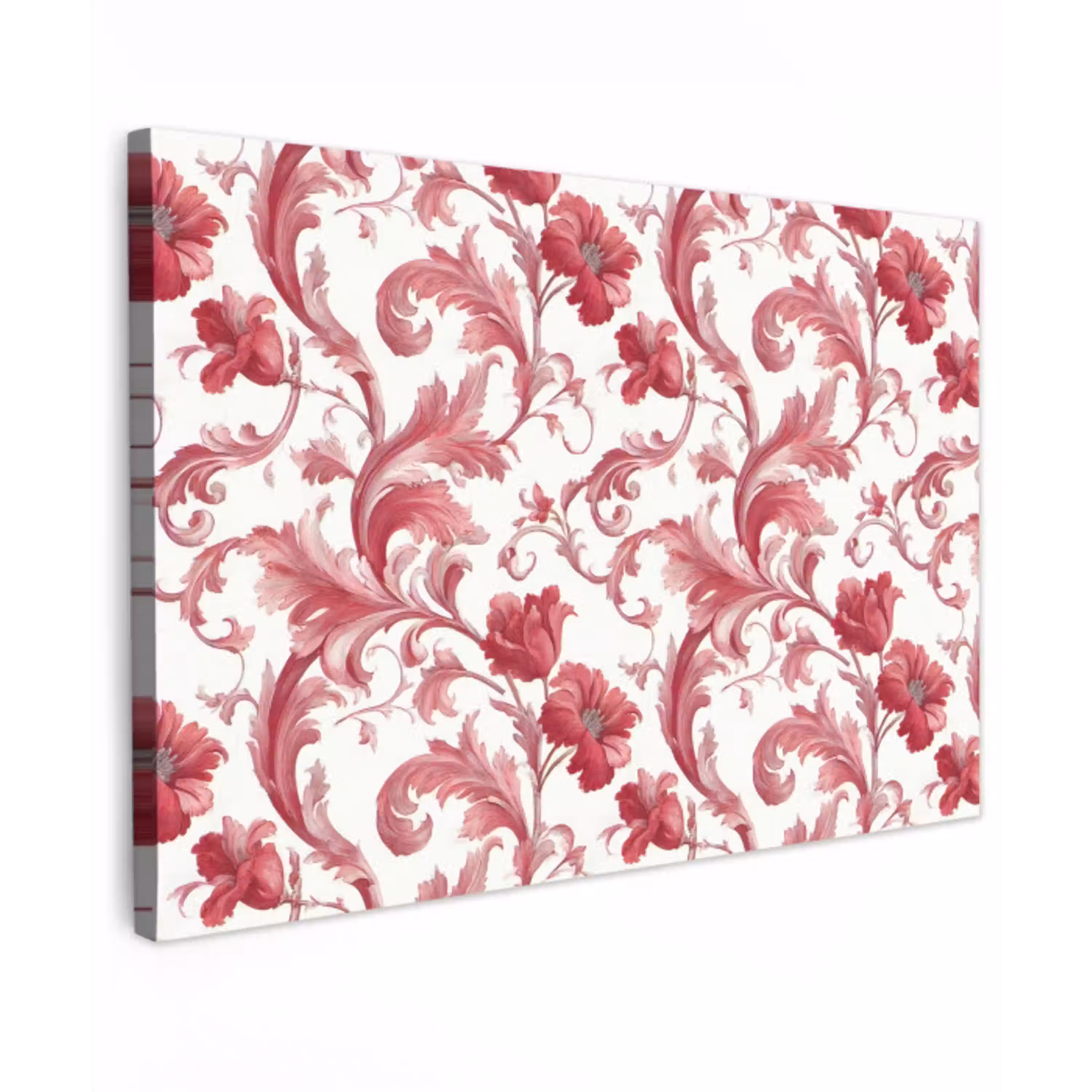 Barok - Patroon - Rood Tuinposter op houten frame 2 cm dik klein 845 -3d