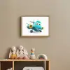 Vliegtuig - Blauw - Kinderen - Jongens Light Box met batterij (Wandlamp kind) middel -sfeer2_kind