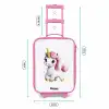 Witte eenhoorn met roze manen Kinderkoffer - Roze klein -productfoto_formaten