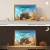 Monstertruck - Voetbal - Woestijn Light Box met batterij (Wandlamp kind) middel -sfeer3_kind
