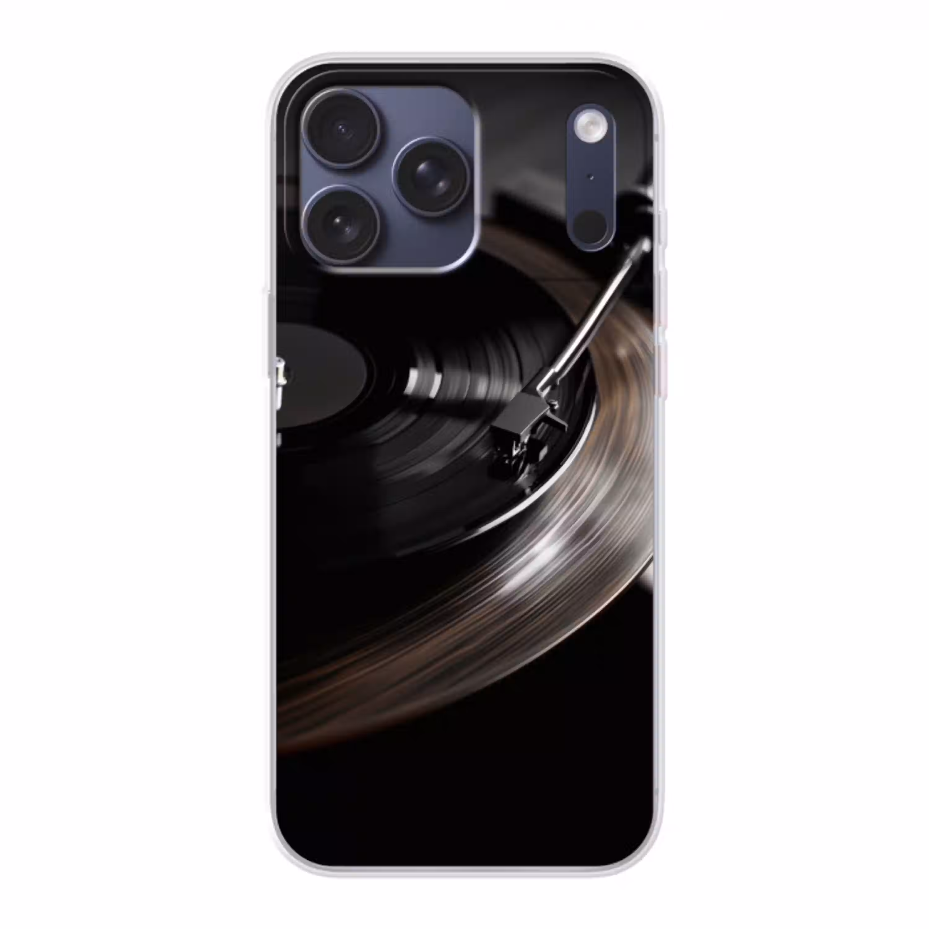 Close-up - Vinylplaat - Platenspeler - Zwart Telefoonhoesje iPhone 17 Pro Max klein -3d