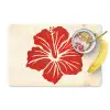 Rode hibiscusbloem - Textuur achtergrond - Beige Placemat vinyl groot -zzzproduct_Kitchenyeah-website