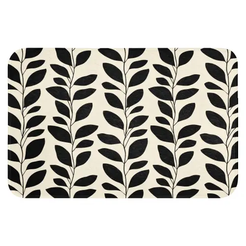 Botanisch - Dessin - Zwart - Beige WCmat klein 1009 -3d