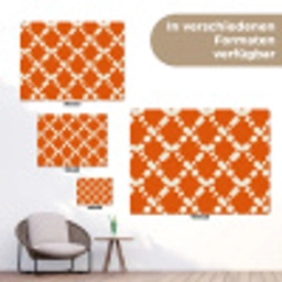 Oranje - Ruitpatroon - Wit tuinposter los doek klein 239 -Xsfeer9_DE