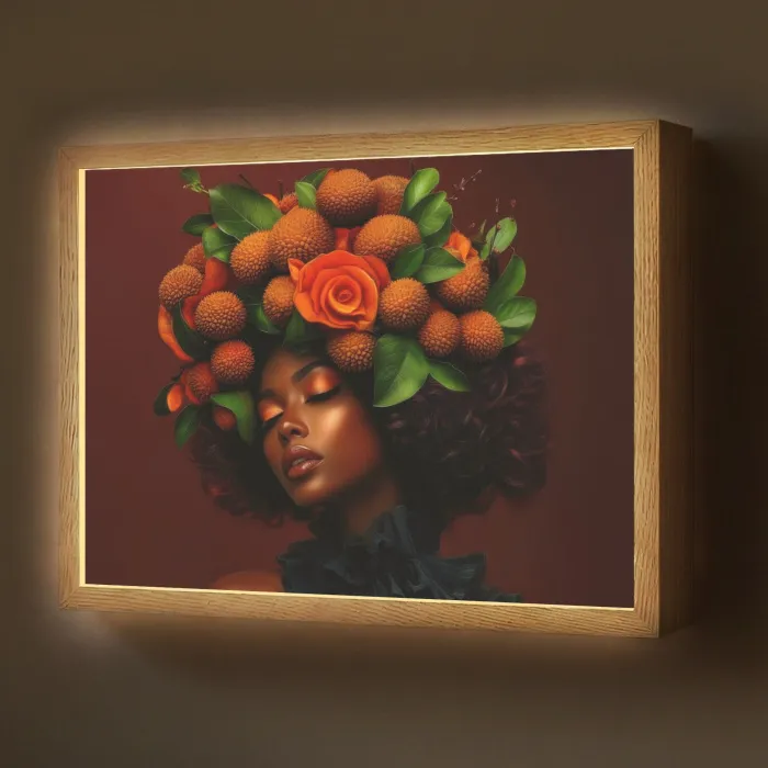 Vrouw - lychee - exotisch Light Box met batterij (Wandlamp) middel -z3d_website