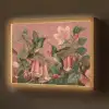 Kolibries - Bloemen - Groen - Roze Light Box met batterij (Wandlamp) middel -z3d_website