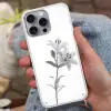 Lelies - Elegant - Zwart - Wit Hoesje iPhone 16 Pro Max met koord klein -sfeer3