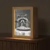 Wasbeer - Cute - Pasta - Tafelkleed - Zwart - Wit Light Box met kabel (Tafellamp) klein -z3d_website