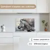 Zebra - Wilde dieren - Vlinder - Bloemen keuken achterwand spatscherm klein -sfeer4_FR